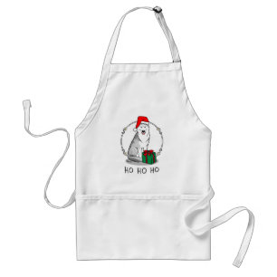 Tablier Noël Santa Hat Sibérien Husky (argent) mignonne