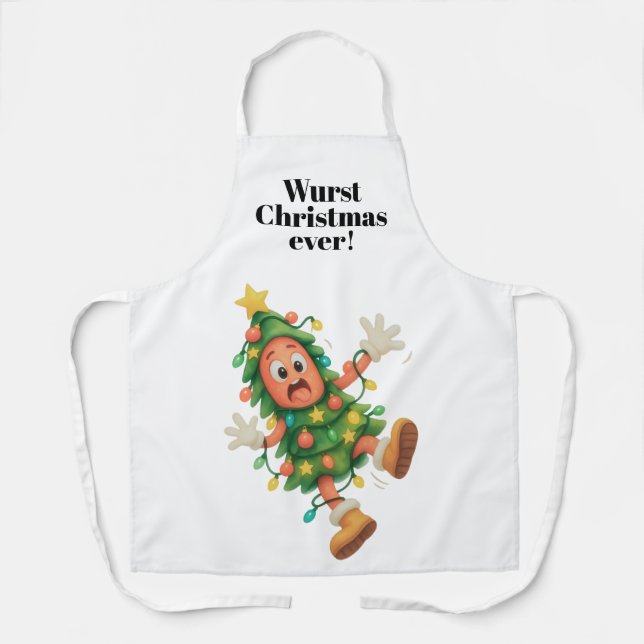 Tablier Noël saucisson au max ! Drôle salami  (Recto)