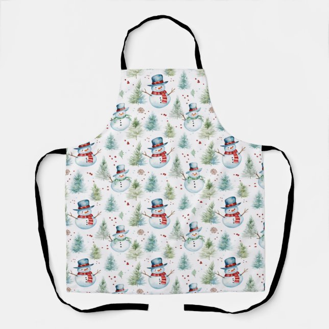 Tablier Noël Snowmen sans fil Motif (Recto)
