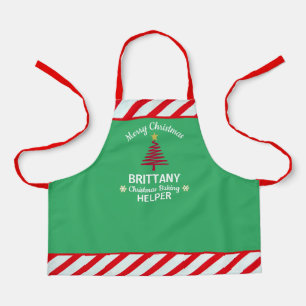 Tablier Noël Vert & Rouge Blanc Grilles Elf Kid's