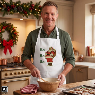 Tablier Noël vintage, Père Noël victorien avec des jouets
