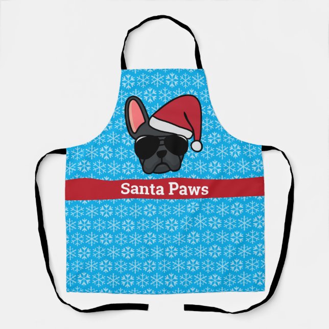 Tablier Noir de Noël Bulldog Apron (Recto)