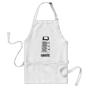 Tablier Noir et blanc "GRATE" Cuisine Clip Art Design -