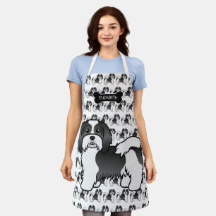 Tablier Noir Et Blanc Havanais Cute Dessin Dessin Chien Et