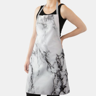 Tablier Noir Et Blanc Marbré