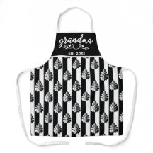 Noir et blanc rayures damassées vintage grand-mère