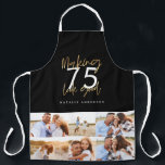 Tablier noir et or faire éditer âge look bonne photo<br><div class="desc">design noir et or avec faire look bon - modifier l'âge pour convenir à votre anniversaire.espace pour 6 photos pour le rendre extra spécial</div>