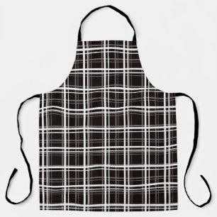 Tablier Noir Fenêtre Plaid Grid Stripes Design Motif