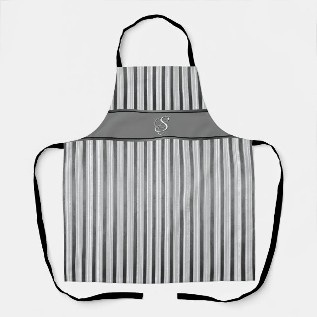 Tablier noir, gris et blanc (Recto)