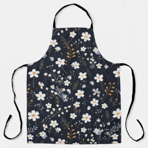 Tablier Noir minimaliste Jardin Doux Fleur sauvage Nursery