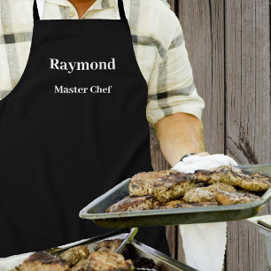 Tablier noir - Solide - Pas de Motif