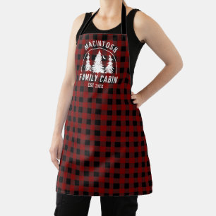 Tablier Nom de famille du cabine Red Black Buffalo Plaid