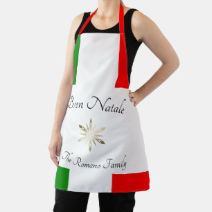 Tablier Nom de famille italien Buon Natale Drapeau et floc