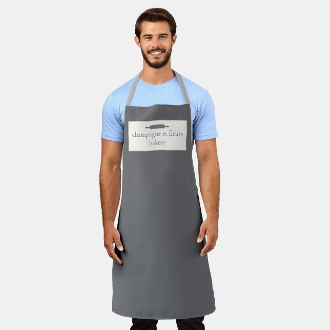 Tablier Nom de la boulangerie sur mesure Charcoal Grey Che (Porté)