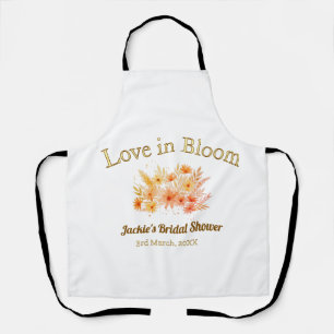 Tablier nom de love in bloom rétro bohème jaune pour la fê