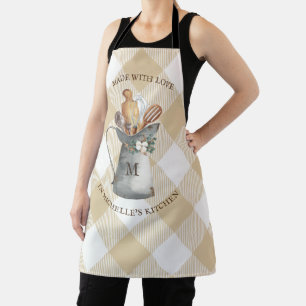 Tablier Nom de monogramme de ferme en cuisson