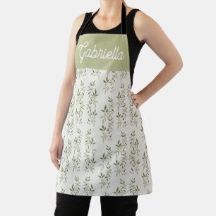 Tablier Nom de motif d'olive de campagne française vert sa