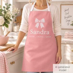 Tablier Nom de ruban rose moderne Citation positive