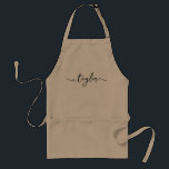 Tablier Nom de script élégant moderne personnalisé<br><div class="desc">Faites une impression durable à votre atelier botanique succulent ou classe de cuisine avec notre moderne Elegant Script Name Custom Adult Aprons. Ces tabliers kaki personnalisés sont le cadeau parfait pour vos invités, ajoutant une touche d'élégance à leur expérience. Les tabliers disposent d'une police de caractères moderne et élégante qui...</div>