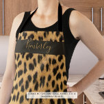 Tablier Nom de script Empreinte de léopard chic<br><div class="desc">Motif empreinte de léopard chic personnalisé avec un nom ou votre texte personnalisé. Sélectionnez parmi une grande variété de polices ou modifiez la taille, la couleur et le placement dans EDIT. ASSISTANCE : Pour obtenir de l'aide sur la modification ou la personnalisation de la conception, le transfert de la conception...</div>