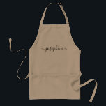 Tablier Nom de script moderne personnalisé<br><div class="desc">Accueillir un atelier botanique, succulent ? Et un cours de cuisine ? Donnez des tabliers personnalisés pour vos invités avec un élégant type de script de police qui va sûrement les ravir. Parlez de ce cadeau sophistiqué. Conseil : pour garder les longues échasses à l'extrémité garder les petits carrés à...</div>