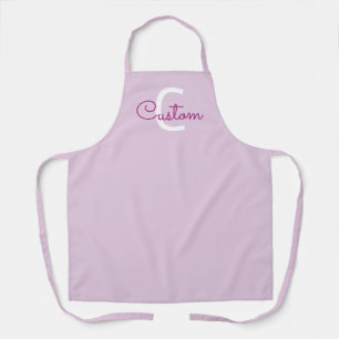 Tablier Nom de script & monogramme   Magenta & Violet clai