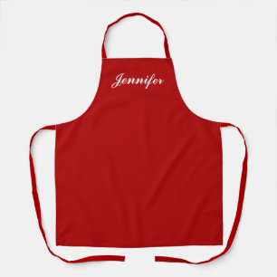 Tablier Nom de script rouge personnalisé Womens Kitchen