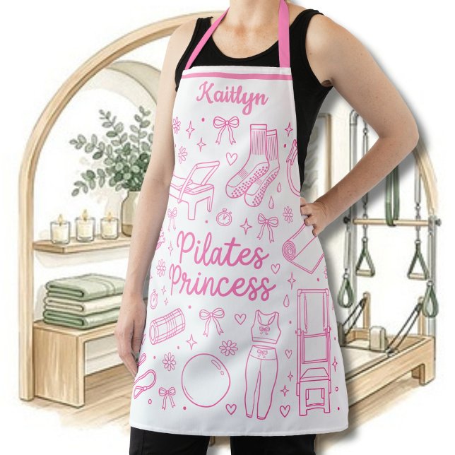 Tablier Nom de travail de la princesse Pilates stylé et am (Créateur téléchargé)