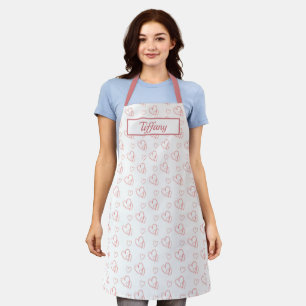 Tablier Nom des coeurs roses mignons