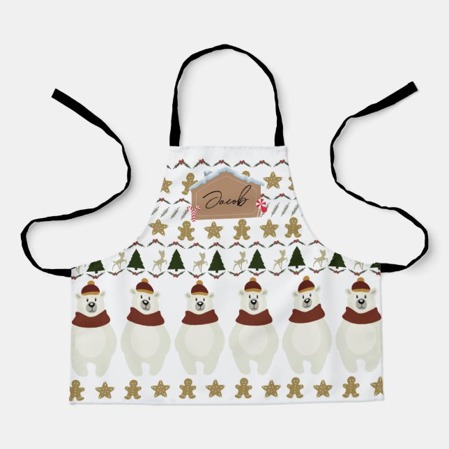 Tablier Nom des garçons Christmas Apron (Recto)