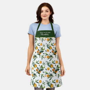 Tablier Nom du chef aux feuilles de fleurs et d'agrumes vi
