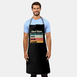 Tablier Nom du chef Père Day Grill Maître Homme Mythe Lége