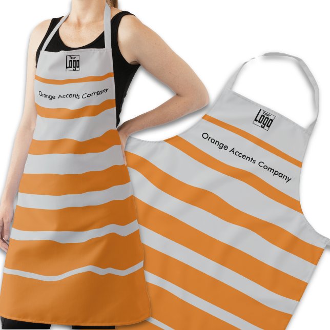 Tablier Nom du logo de la petite entreprise Grey Orange (Créateur téléchargé)