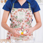 Tablier Nom du monogramme Aquarelle de la fleur de cerisie<br><div class="desc">Ce design moderne présente une aquarelle joliment rose fleurs de cerisier. Personnalisez avec votre monogramme et votre nom en éditant le texte dans la zone de texte fournie #personalisé #personalizedcadeaux #monogram #monogrammed #initial #cadeaux #personnaldons #tabliers #cuisine #maison #école #travail #tropical #floral #giftsforgirls #giftsforher</div>