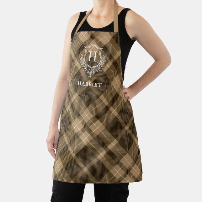 Tablier Nom du monogramme Brown terrestre (Insitu)