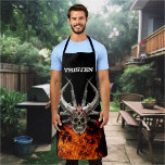 Tablier Nom du monogramme Flamme crâne feu<br><div class="desc">Cette conception peut être personnalisée en choisissant l'option personnaliser pour ajouter du texte ou apporter d'autres modifications. Si ce produit a la possibilité de transférer la conception à un autre article, s'il vous plaît assurez-vous d'ajuster la conception pour s'adapter si nécessaire. Contactez-moi à colorflowcreations@gmail.com si vous souhaitez avoir cette conception...</div>