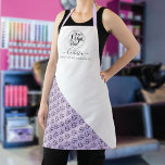 Tablier Nom du Motif du bloc de couleurs du logo de l'entr<br><div class="desc">Ce tablier d'affaires moderne et simple est parfait pour tous les coiffeurs, maquilleurs, technologie de l'ongle, esthéticienne, esthétique, boulanger, cuisinier et beaucoup plus de professions. Il dispose d'une place pour votre logo en haut, avec votre nom et titre sur le dessus d'un bloc de couleur blanc en diagonale mignon avec...</div>