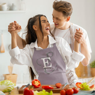 Tablier Nom élégant unique et typographie de monogramme vi