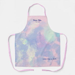 Tablier nom en rose aquarelle