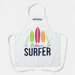 Tablier Nom et emplacement personnalisés Surfer