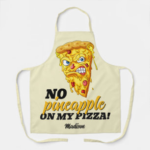Tablier Nom et ingrédient personnalisés Pizza en colère