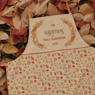 Tablier Nom Famille Thanksgiving Fall Leçons