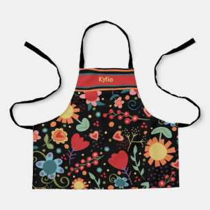 Tablier Nom floral mignon de l'enfant Cuisine