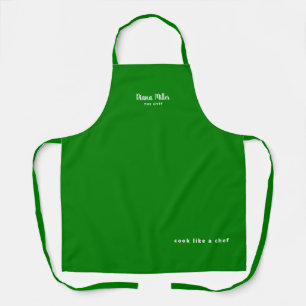 Tablier nom greenapron sur vert
