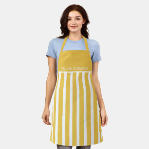 Tablier Nom Personnalisable Jaune d'été