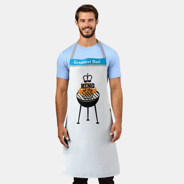 Tablier Nom personnalisé Apron, Drôle Roi du Grill (Porté)