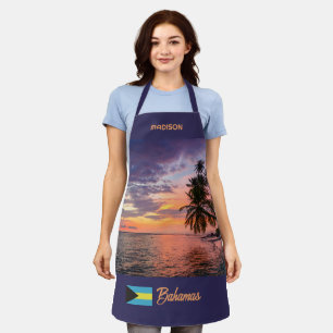 Tablier Nom personnalisé Bahamas Sunset