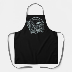 Tablier Nom personnalisé Biker Skull Wings Motorcycle Gara