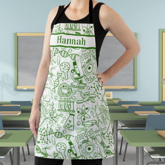 Tablier Nom personnalisé Biologie Doodle Thème Apron (Créateur téléchargé)