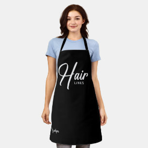 Tablier Nom personnalisé Black Hairstylist Apron